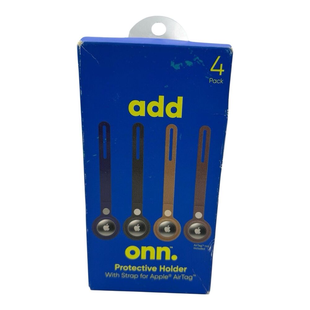 Onn. Protective Holder With Strap for Apple Air Tag Pack Of 4